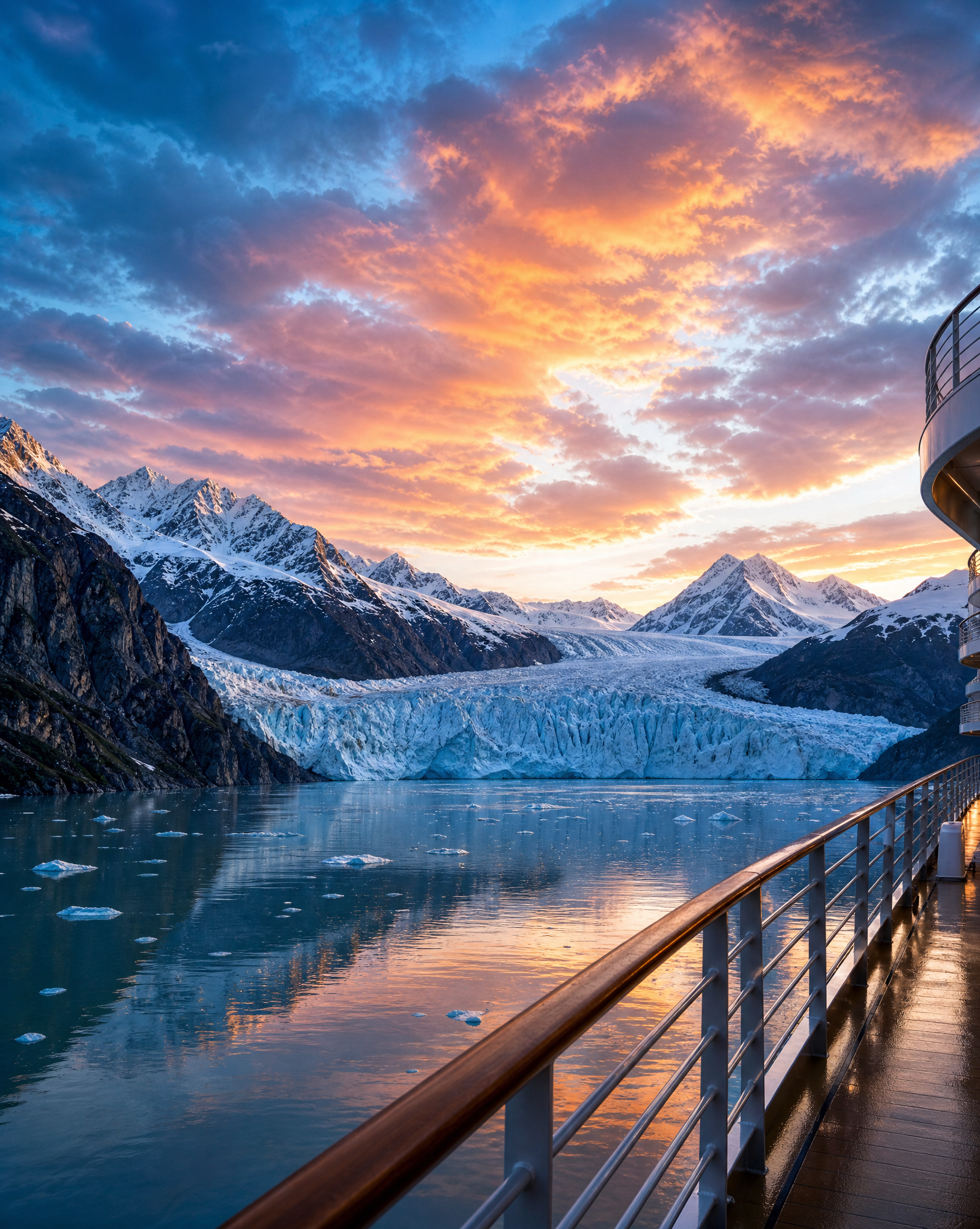 Alaskan glaciers and fjords